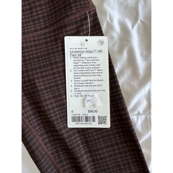 New Lululemon Align High Rise HR Pant 28" Sz 0 Legging Pant Lava Cake Glow Grid - Picture 3 of 9